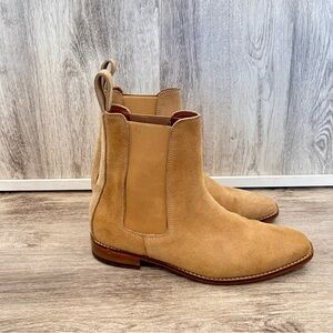 Caballero Suede Leather Chelsea Boots Men 9.5 Tan Western Cowboy Academia Preppy
